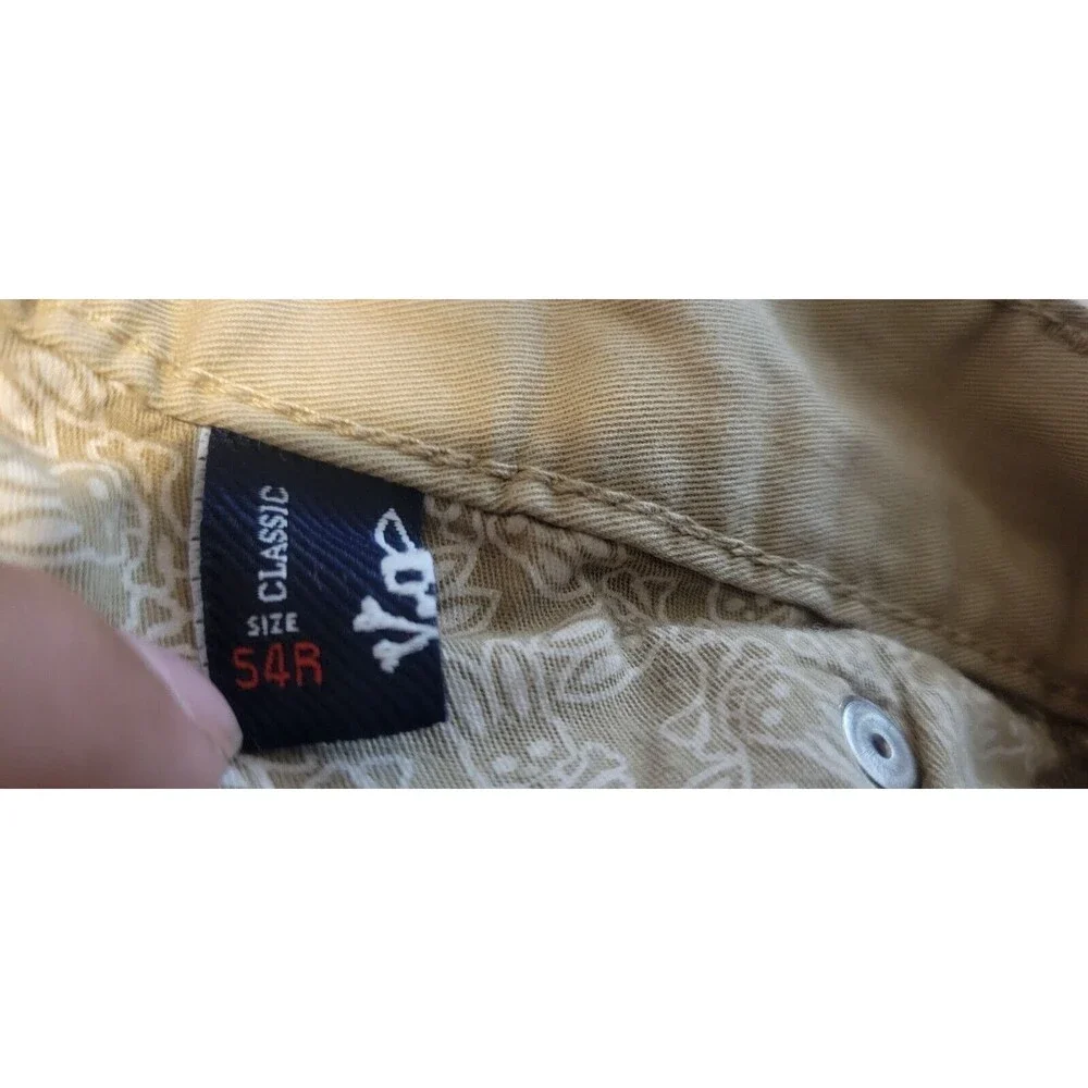 Psycho Bunny Shorts Tan With All Over BUNNY Pattern 54R x10 inseam Men's Preppy